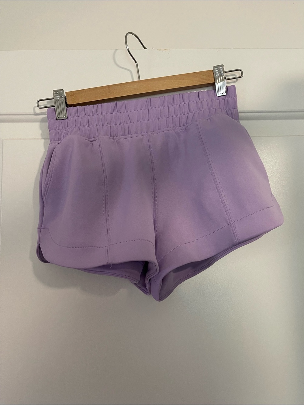 90 Degree By Reflex Girls Lavender High-Rise Athletic Shorts - Size M